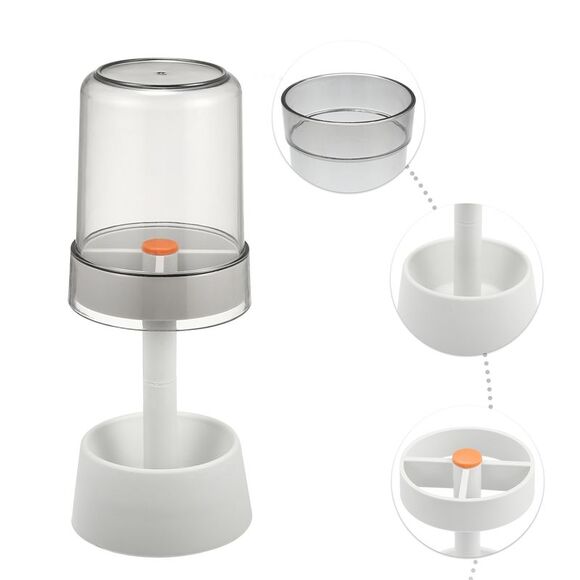 Bathroom 3 Slots PP Toothbrush Holder Stand with Cover White 8.66''x2.99'' - Picture 3 of 6